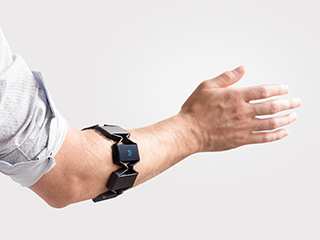 Screenless Typing Project photo depicting a wearable MYO band